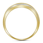 14kt Yellow Gold Mens Round Diamond Wedding Band Ring 1/4 Cttw