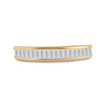 14kt Yellow Gold Womens Baguette Diamond Wedding Band 1/2 Cttw