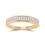 14kt Yellow Gold Womens Baguette Diamond Wedding Band 1/2 Cttw