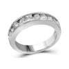 14kt White Gold Womens Round Channel-set Diamond Single Row Wedding Band 1 Cttw