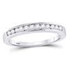 14kt White Gold Womens Round Diamond Wedding Channel Set Band 1/4 Cttw