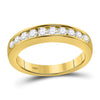 14kt Yellow Gold Womens Round Diamond Wedding Channel Set Band 1/2 Cttw