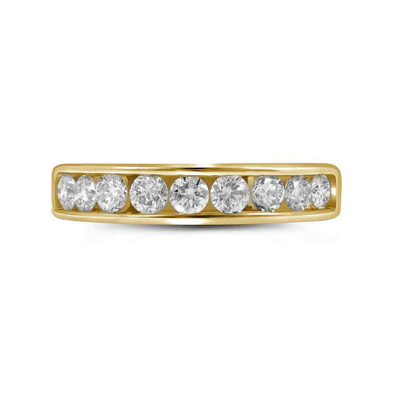 14kt Yellow Gold Womens Round Diamond Wedding Channel Set Band 1 Cttw