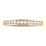 14kt Yellow Gold Womens Round Channel-set Diamond Single Row Wedding Band 1/4 Cttw