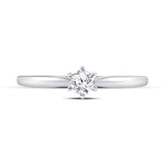 14kt White Gold Womens Round Diamond Solitaire Bridal Wedding Engagement Ring 1/5 Cttw