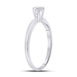 14kt White Gold Womens Round Diamond Solitaire Bridal Wedding Engagement Ring 1/5 Cttw