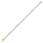 10kt Yellow Gold Womens Round Diamond Classic Tennis Bracelet 1 Cttw