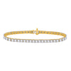 10kt Yellow Gold Womens Round Diamond Classic Tennis Bracelet 2 Cttw