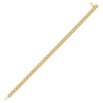 10kt Yellow Gold Womens Round Diamond Fashion Tennis Bracelet 3/4 Cttw