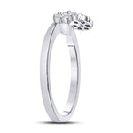 14kt White Gold Womens Round Diamond Wrap Ring Guard Enhancer 1/4 Cttw