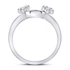 14kt White Gold Womens Round Diamond Wrap Ring Guard Enhancer 1/4 Cttw