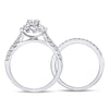 14kt White Gold Round Diamond Bridal Wedding Ring Band Set 1 Cttw