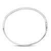 14kt White Gold Womens Round Diamond Curved Bangle Bracelet 1 Cttw