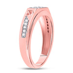 10kt Rose Gold Mens Round Diamond Screw Band Ring 1/4 Cttw