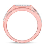 10kt Rose Gold Mens Round Diamond Screw Band Ring 1/4 Cttw