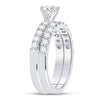 14kt White Gold Round Diamond Bridal Wedding Ring Band Set 1 Cttw