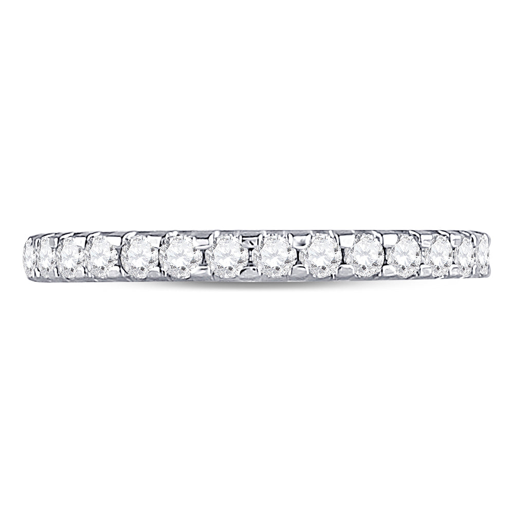 14kt White Gold Womens Round Diamond Wedding Machine-Set Band 1/2 Cttw