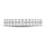 14kt White Gold Womens Round Diamond Wedding Machine-Set Band 1/2 Cttw