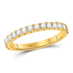 14kt Yellow Gold Womens Round Diamond Wedding Machine-Set Band 1/2 Cttw