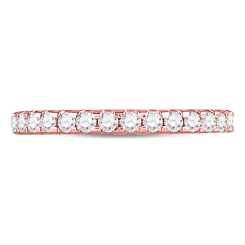 14kt Rose Gold Womens Round Diamond Wedding Machine-Set Band 1/2 Cttw