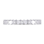 14kt White Gold Womens Round Diamond Machine-Set Band Ring 1/8 Cttw