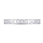 14kt White Gold Womens Round Diamond Machine-Set Band Ring 1/10 Cttw