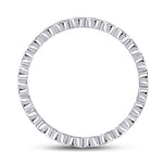 14kt White Gold Womens Round Diamond Machine-Set Band Ring 1/10 Cttw