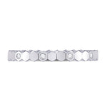 14kt White Gold Womens Round Diamond Machine-Set Band Ring 1/10 Cttw