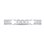 14kt White Gold Womens Round Diamond Machine-Set Band Ring 1/12 Cttw