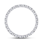 14kt White Gold Womens Round Diamond Machine-Set Band Ring 1/12 Cttw