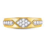 14kt Yellow Gold Mens Round Diamond Milgrain Wedding Band Ring 1/2 Cttw