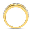 14kt Yellow Gold Mens Round Diamond Milgrain Wedding Band Ring 1/2 Cttw