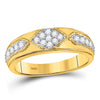 14kt Yellow Gold Mens Round Diamond Milgrain Wedding Band Ring 1/2 Cttw