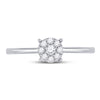 10kt White Gold Womens Round Diamond Cluster Ring 1/8 Cttw