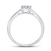 10kt White Gold Womens Round Diamond Cluster Ring 1/8 Cttw