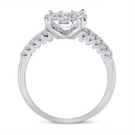 14kt White Gold Womens Round Diamond Flower Cluster Ring 1 Cttw