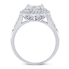 14kt White Gold Womens Round Diamond Right-Hand Cluster Ring 1 Cttw