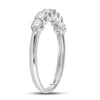 14kt White Gold Womens Round Diamond Anniversary Band Ring 1/2 Cttw