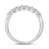 14kt White Gold Womens Round Diamond Anniversary Band Ring 1/2 Cttw