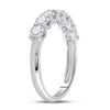 14kt White Gold Womens Round Diamond Classic Anniversary Band Ring 1 Cttw