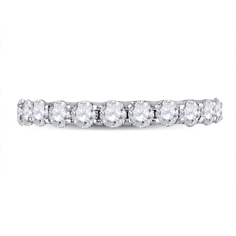 14kt White Gold Womens Round Diamond Timeless Eternity Ring 2 Cttw