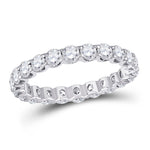 14kt White Gold Womens Round Diamond Timeless Eternity Ring 2 Cttw