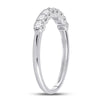 14kt White Gold Womens Round Diamond Classic Anniversary Band Ring 1/2 Cttw