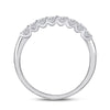 14kt White Gold Womens Round Diamond Classic Anniversary Band Ring 1/2 Cttw