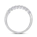 14kt White Gold Womens Round Diamond Classic Anniversary Band Ring 1/2 Cttw