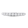 14kt White Gold Womens Round Diamond Classic Anniversary Band Ring 1/2 Cttw