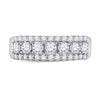 14kt White Gold Womens Round Diamond Classic Anniversary Band Ring 1 Cttw