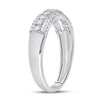 14kt White Gold Womens Round Diamond Classic Anniversary Band Ring 1/2 Cttw