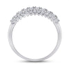 14kt White Gold Womens Round Diamond Classic Anniversary Band Ring 3/4 Cttw