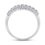 14kt White Gold Womens Round Diamond Classic Anniversary Band Ring 3/4 Cttw